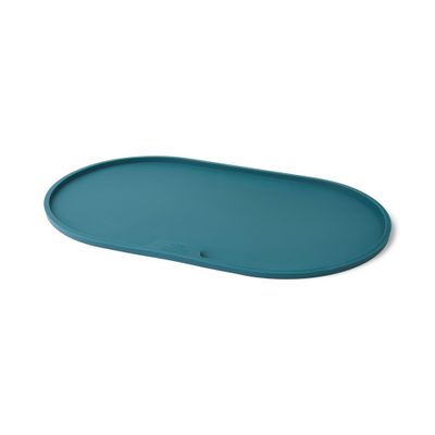 DOG Copenhagen Libra Bowl Mat - Non-Slip, Waterproof Feeding Mat for Dogs, Petrol Blue, S