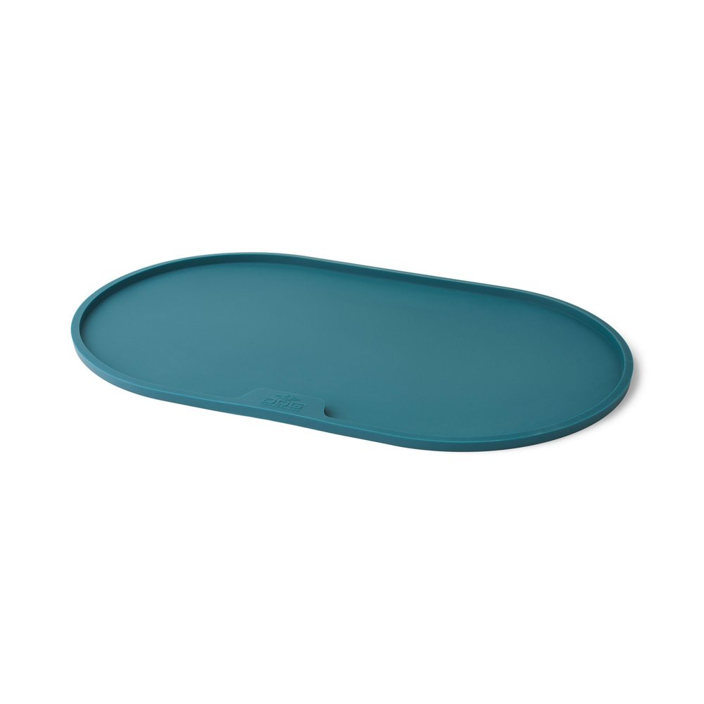 DOG Copenhagen Libra Bowl Mat - Non-Slip, Waterproof Feeding Mat for Dogs, Petrol Blue, S