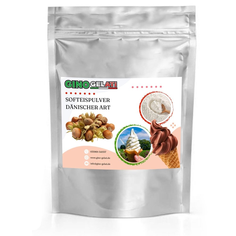 Gino Gelati Danish-Style Soft-Serve Ice Cream Powder, Hazelnut, 333 g