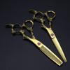 MOKLYF 6-Inch Hair Cutting Scissors, Professional JP 440C Steel, Gold Dragon Cut, Hair and Thinning Scissors Set view 1