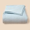 Honeycomb Mesh Waffle Pineapple Blanket, Pure Cotton, for Babies, 110 x 70 cm (Light Blue) view 2