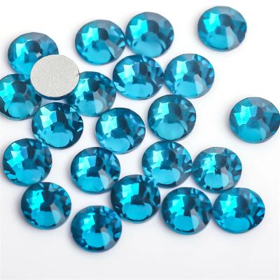 WEITINGKKK 144-Piece Blue Zircon 3D Nail Art Rhinestone Set, Mixed Sizes