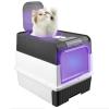 Self-Cleaning Cat Litter Box with Scoop, UV Disinfection, Odor Removal, Leakproof Base, Black, 48 × 35 × 36 cm view 3