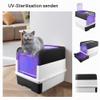 Self-Cleaning Cat Litter Box with Scoop, UV Disinfection, Odor Removal, Leakproof Base, Black, 48 × 35 × 36 cm view 4