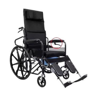 PNAJFUEL Multifunctional Foldable Wheelchair with Commode, Lightweight, Black
