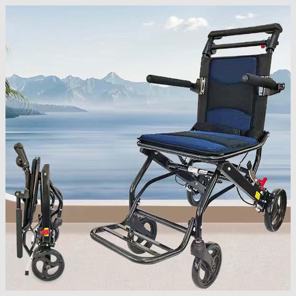 Foldable Lightweight Multipurpose Wheelchair with Ultra-Light Drive for Transport, Boarding, and Travel, 2