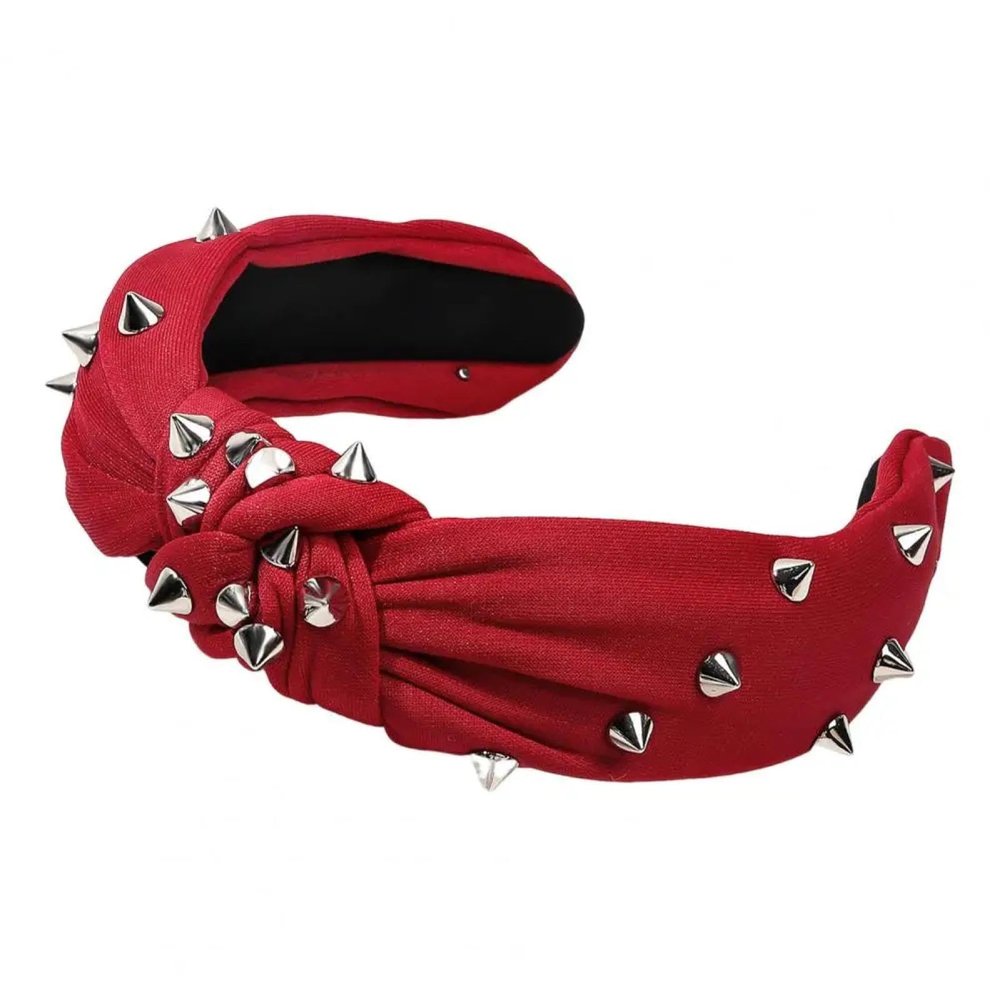 YUEZHAN Women's Red Knotted Bendable Wide Headband