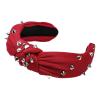 YUEZHAN Women's Red Knotted Bendable Wide Headband view 1