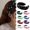 YUEZHAN Women's Red Knotted Bendable Wide Headband view 3