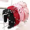 YUEZHAN Women's Red Knotted Bendable Wide Headband view 4