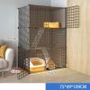 OLSKFUH Indoor Cat Cage, Large (L), Metal, Black, 109 cm High view 2