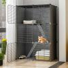 OLSKFUH Indoor Cat Cage, Large (L), Metal, Black, 109 cm High view 3