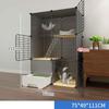 OLSKFUH Large Small Animal Cage, Indoor Metal Cat Cage with Litter Box, Litter Scoop and Ladder, 11 Sizes, Black/White view 2