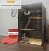 OLSKFUH Large Small Animal Cage, Indoor Metal Cat Cage with Litter Box, Litter Scoop and Ladder, 11 Sizes, Black/White view 3
