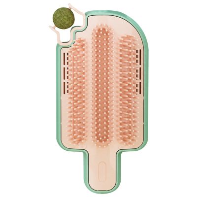 Cat Corner Scratcher & Groomer with Catnip Ball