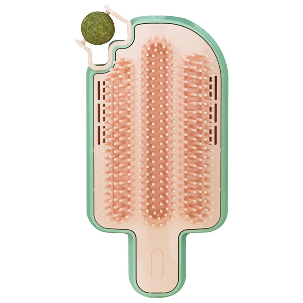 Cat Corner Scratcher & Groomer with Catnip Ball