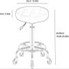 JAVYPPT Rolling Swivel Stool, Round Hydraulic Height-Adjustable Salon Stool, 360° Rotating, Red view 2