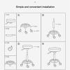 JAVYPPT Rolling Swivel Stool, Round Hydraulic Height-Adjustable Salon Stool, 360° Rotating, Red view 4