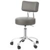 JAVYPPT Swivel Salon Stool with Casters, Backrest, and Adjustable Height, Gray view 1