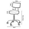 JAVYPPT Swivel Salon Stool with Casters, Backrest, and Adjustable Height, Gray view 2