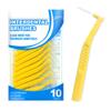 SULIUDAJI 10-Pack 0.7 mm L-Shaped Interdental Brushes, Yellow view 1