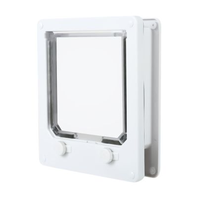 Cat Door, Pet Door for Cats, White Wall-Mounted Cat Flap