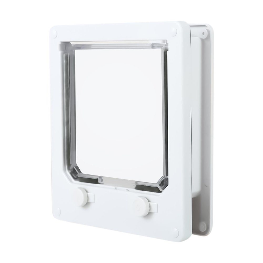 Cat Door, Pet Door for Cats, White Wall-Mounted Cat Flap