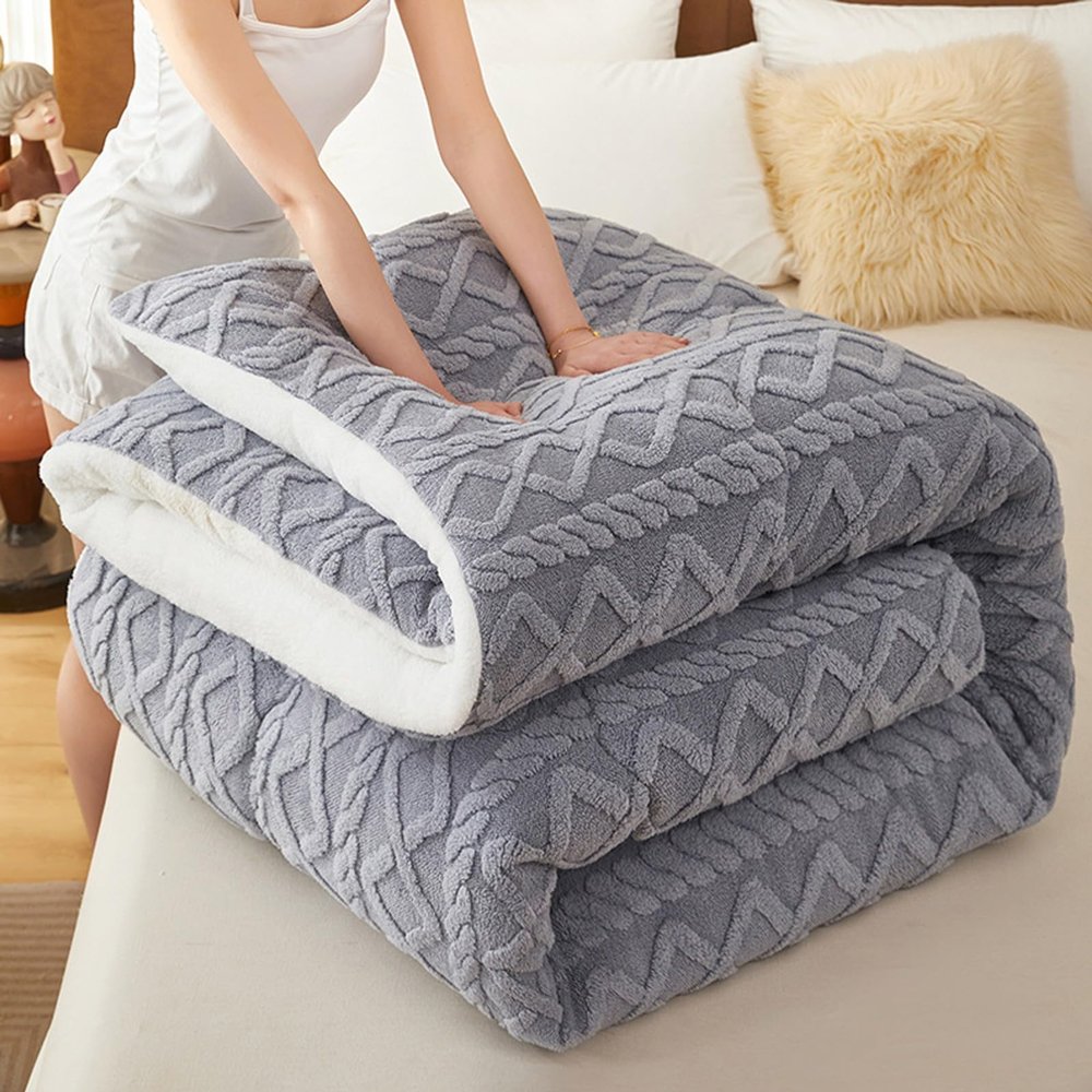 XHCTNN Fleece Bedding 135 x 200 Winter Flannel Bedding, Warm and Plush on Both Sides (E, 150 x 200 cm/3.0 kg)