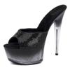SPONYBORTY Black Women's High Heels, Platform Sandals with Color Gradient, Open Toe, Black, EU 40 view 1