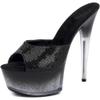 SPONYBORTY Black Women's High Heels, Platform Sandals with Color Gradient, Open Toe, Black, EU 40 view 3