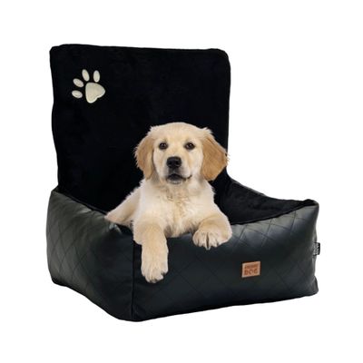 Golden Dog Foldable Car Dog Seat with Seat Belt, L, 83 x 66 cm, Faux Leather