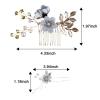 YUEZHAN Women's Headband, 4-Piece Set, Faux Pearl Floral Hair Accessories, Royal Blue view 2