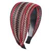 YUEZHAN Women's Red Retro Patchwork Anti-Slip Mesh Headband view 1