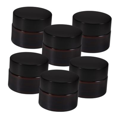 Brown Glass Cream Jars with Lids, 15 g, 6-Pack
