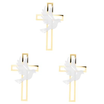 TEHAUX 12-Piece Acrylic Cross Cake Decorations and Cupcake Toppers