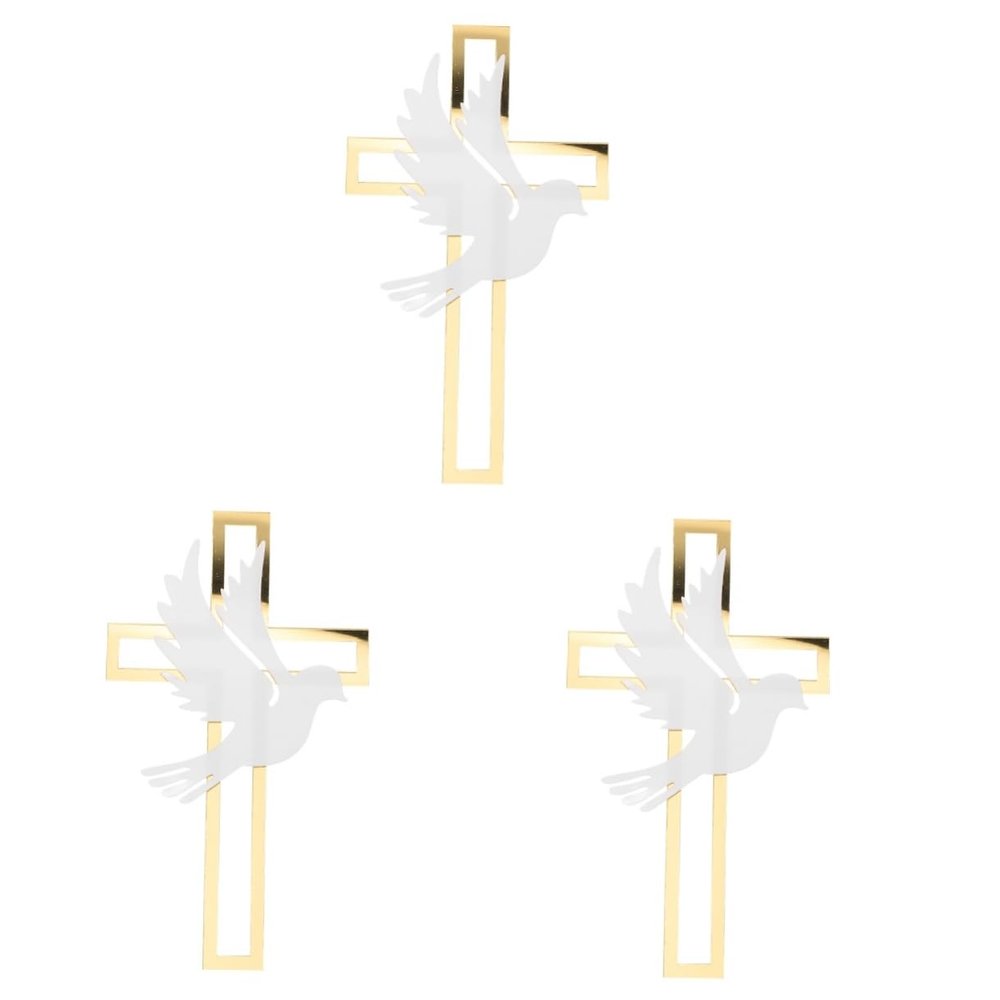 TEHAUX 12-Piece Acrylic Cross Cake Decorations and Cupcake Toppers