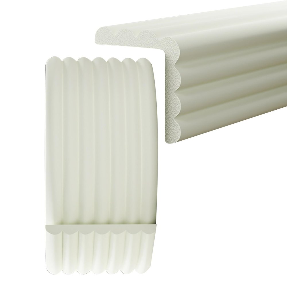 BVDHASDBT Extra-Thick Foam Edge Protector for Tables, Wide Child-Safety Bumper Strip for Glass Tables, Premium, White, 6 m