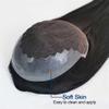 Men’s Long Human Hair Toupee, 20.3 x 25.4 cm view 4