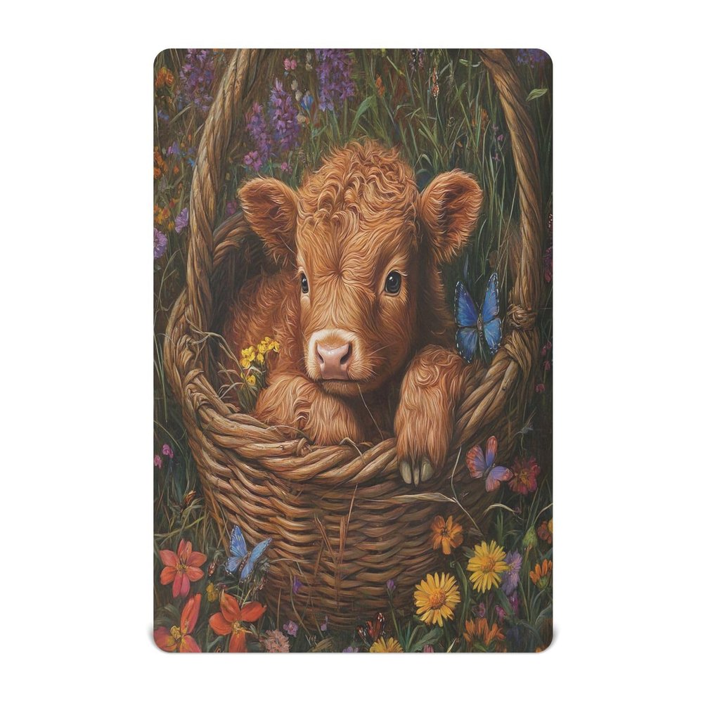 JUMBEAR Highland Cow Fitted Crib Sheet for Babies
