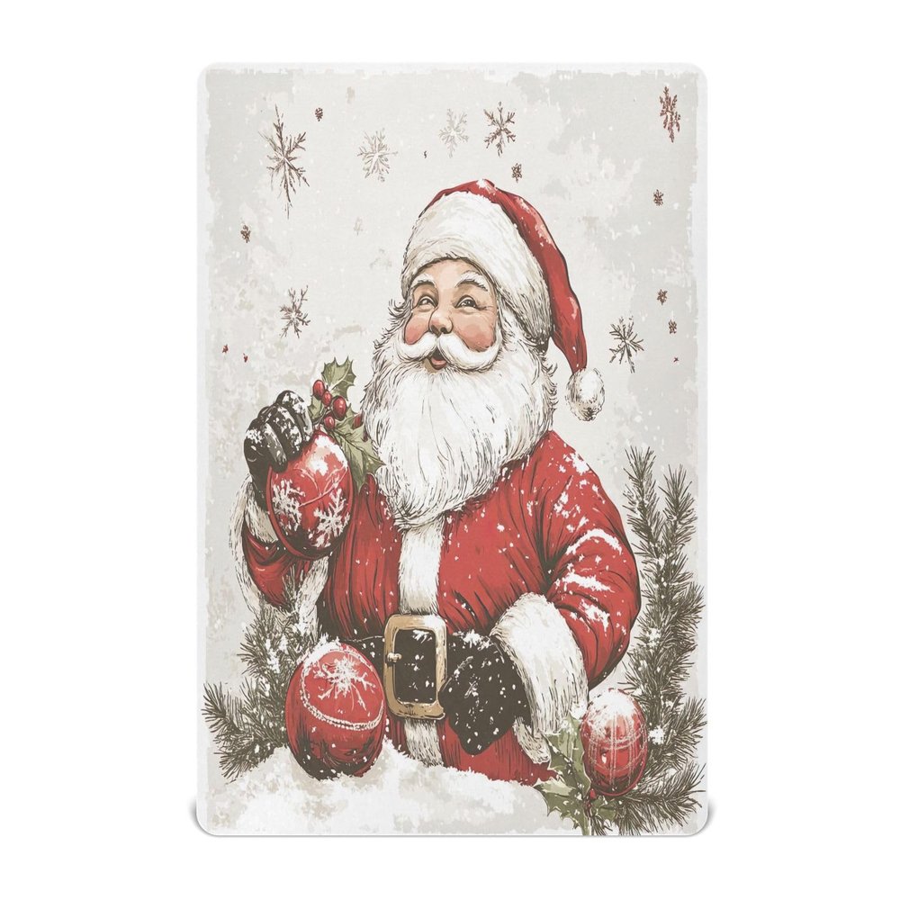 JUMBEAR Fitted Crib Sheet with Santa Basket, Soft and Breathable, for Newborns, Cribs and Bassinets, Easy-Care - S