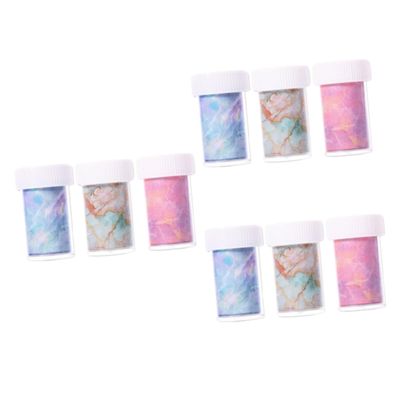 HAPINARY 9-Piece Self-Adhesive Marble Nail Art Stickers