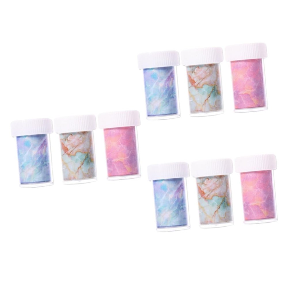 HAPINARY 9-Piece Self-Adhesive Marble Nail Art Stickers