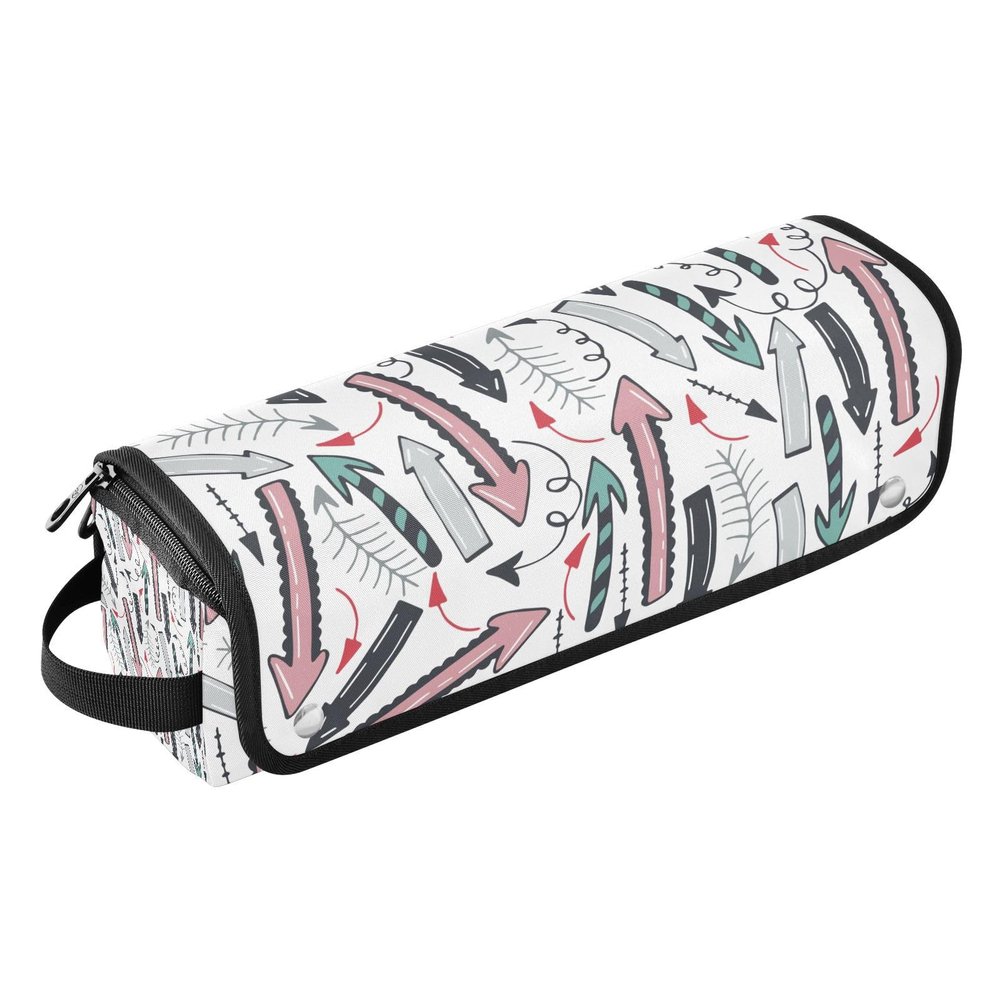 Hair Tools Travel Bag with Heat-Resistant Mat, 2-in-1 Organizer for Curling Irons and Flat Irons, 12-Piece Women's Travel Bag