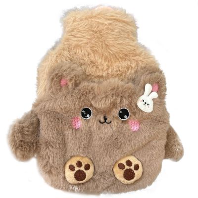 JAWSEU Plush-Cover Hot Water Bottle, 400 mL