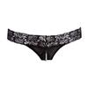 Pia Beaded Open-Crotch Thong - Black view 2