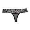 Pia Beaded Open-Crotch Thong - Black view 3