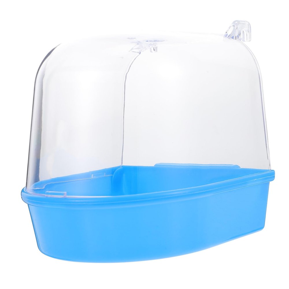 Sosoport Blue Plastic Bird Bath for Parrot and Canary Cages