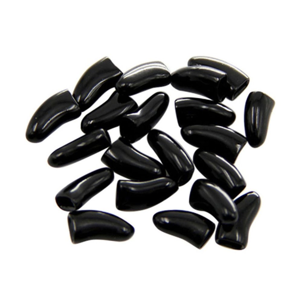Supvox Black Rubber Cat Nail Caps, Size S