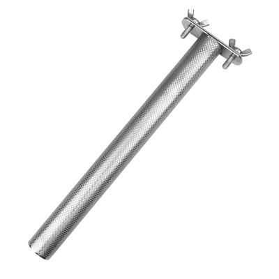 20 x 2.5 cm Stainless Steel Claw-Grinding Perch for Parrots and Small Birds