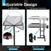 EKalgretrA Portable Adjustable Tattoo Workstation Table with Rolling Tray view 4